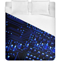 Blue Circuit Technology Image Duvet Cover (california King Size) by BangZart