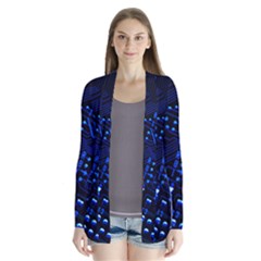 Blue Circuit Technology Image Drape Collar Cardigan by BangZart