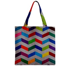 Charming Chevrons Quilt Zipper Grocery Tote Bag