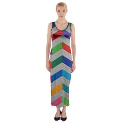 Charming Chevrons Quilt Fitted Maxi Dress by BangZart