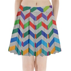 Charming Chevrons Quilt Pleated Mini Skirt by BangZart