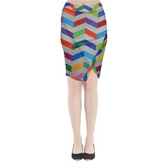 Charming Chevrons Quilt Midi Wrap Pencil Skirt