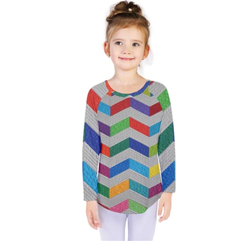 Charming Chevrons Quilt Kids  Long Sleeve Tee by BangZart