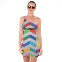 Charming Chevrons Quilt One Soulder Bodycon Dress