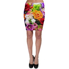 Colorful Flowers Bodycon Skirt by BangZart