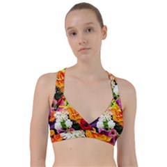 Colorful Flowers Sweetheart Sports Bra