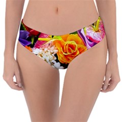 Colorful Flowers Reversible Classic Bikini Bottoms by BangZart