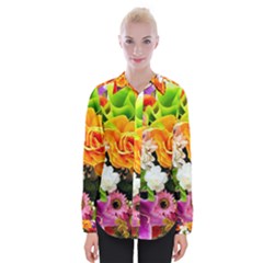 Colorful Flowers Womens Long Sleeve Shirt