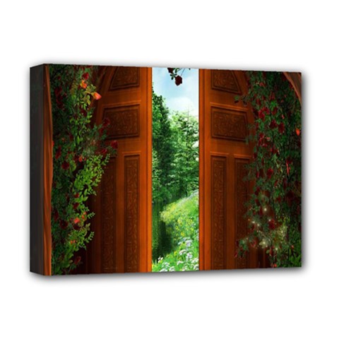 Beautiful World Entry Door Fantasy Deluxe Canvas 16  X 12   by BangZart