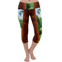 Beautiful World Entry Door Fantasy Capri Yoga Leggings by BangZart