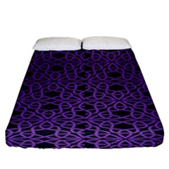 Triangle Knot Purple And Black Fabric Fitted Sheet (queen Size) by BangZart