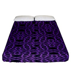 Triangle Knot Purple And Black Fabric Fitted Sheet (king Size) by BangZart