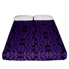 Triangle Knot Purple And Black Fabric Fitted Sheet (california King Size) by BangZart