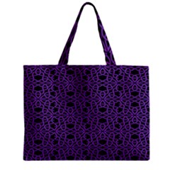 Triangle Knot Purple And Black Fabric Zipper Mini Tote Bag