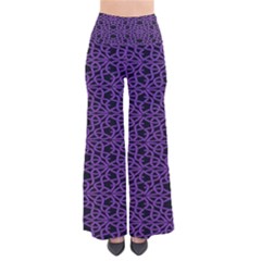 Triangle Knot Purple And Black Fabric Pants by BangZart