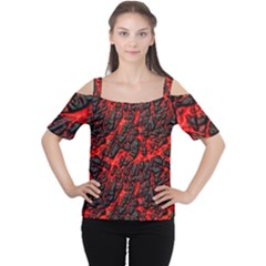 Volcanic Textures  Cutout Shoulder Tee