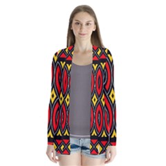 Toraja Traditional Art Pattern Drape Collar Cardigan