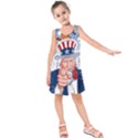 Independence Day United States Of America Kids  Sleeveless Dress View1