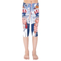 Independence Day United States Of America Kids  Capri Leggings  by BangZart