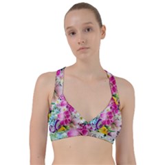 Colorful Flowers Patterns Sweetheart Sports Bra