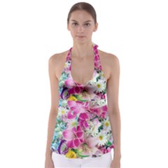 Colorful Flowers Patterns Babydoll Tankini Top by BangZart