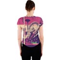 Pink City Retro Vintage Futurism Art Crew Neck Crop Top View2