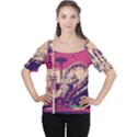 Pink City Retro Vintage Futurism Art Cutout Shoulder Tee View1