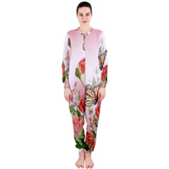 Flora Butterfly Roses Onepiece Jumpsuit (ladies)  by BangZart