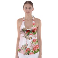 Flora Butterfly Roses Babydoll Tankini Top by BangZart