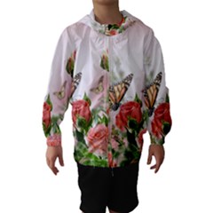 Flora Butterfly Roses Hooded Wind Breaker (kids) by BangZart