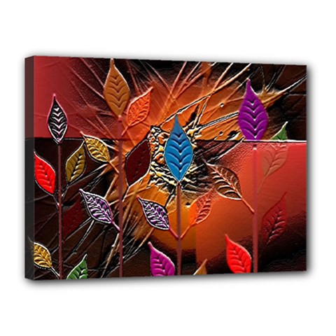 Colorful Leaves Canvas 16  X 12 