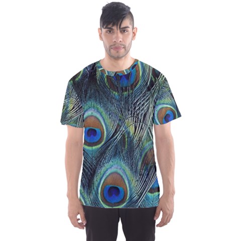 Feathers Art Peacock Sheets Patterns Men s Sports Mesh Tee by BangZart