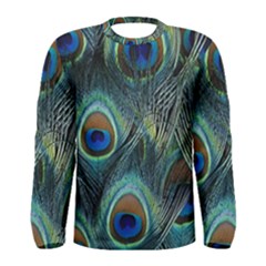 Feathers Art Peacock Sheets Patterns Men s Long Sleeve Tee by BangZart