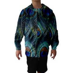 Feathers Art Peacock Sheets Patterns Hooded Wind Breaker (kids) by BangZart