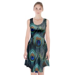 Feathers Art Peacock Sheets Patterns Racerback Midi Dress by BangZart