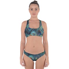 Feathers Art Peacock Sheets Patterns Cross Back Hipster Bikini Set by BangZart