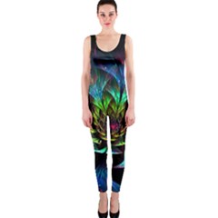 Fractal Flowers Abstract Petals Glitter Lights Art 3d Onepiece Catsuit by BangZart