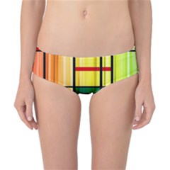 Line Rainbow Grid Abstract Classic Bikini Bottoms by BangZart