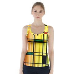 Line Rainbow Grid Abstract Racer Back Sports Top by BangZart