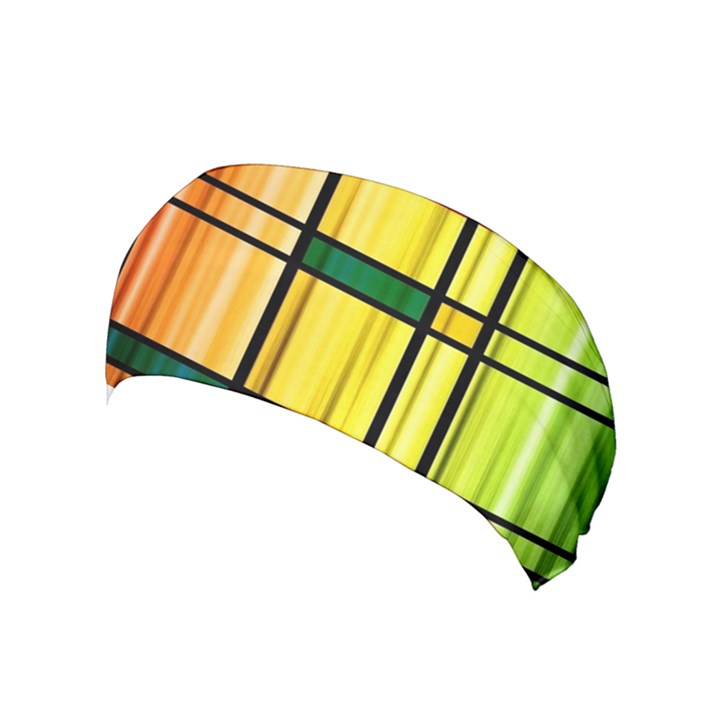 Line Rainbow Grid Abstract Yoga Headband