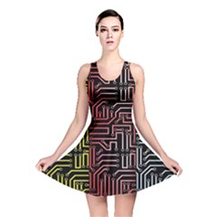 Circuit Board Seamless Patterns Set Reversible Skater Dress by BangZart