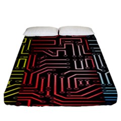 Circuit Board Seamless Patterns Set Fitted Sheet (king Size)