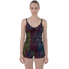 Circuit Board Seamless Patterns Set Tie Front Two Piece Tankini