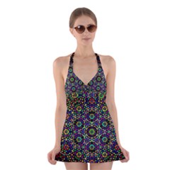 The Flower Of Life Halter Swimsuit Dress by BangZart