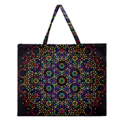 The Flower Of Life Zipper Large Tote Bag