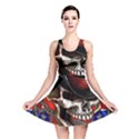 Confederate Flag Usa America United States Csa Civil War Rebel Dixie Military Poster Skull Reversible Skater Dress View1