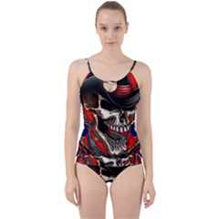 Confederate Flag Usa America United States Csa Civil War Rebel Dixie Military Poster Skull Cut Out Top Tankini Set