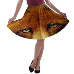 Fox A-line Skater Skirt by BangZart