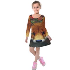 Fox Kids  Long Sleeve Velvet Dress by BangZart