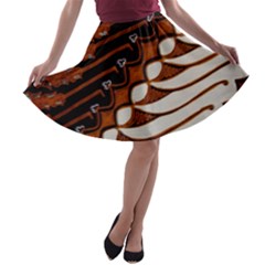 Traditional Batik Sarong A-line Skater Skirt by BangZart